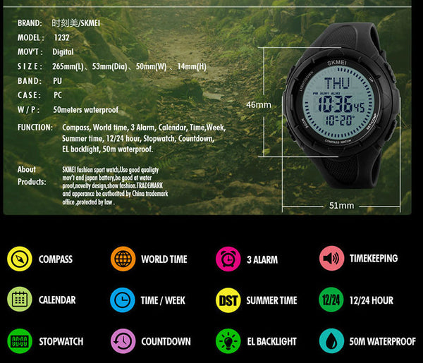 LED Multi-functional Sports Watch