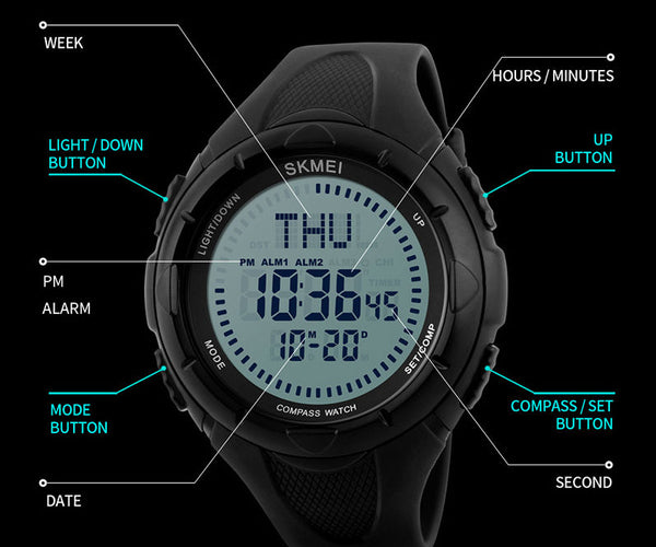 LED Multi-functional Sports Watch