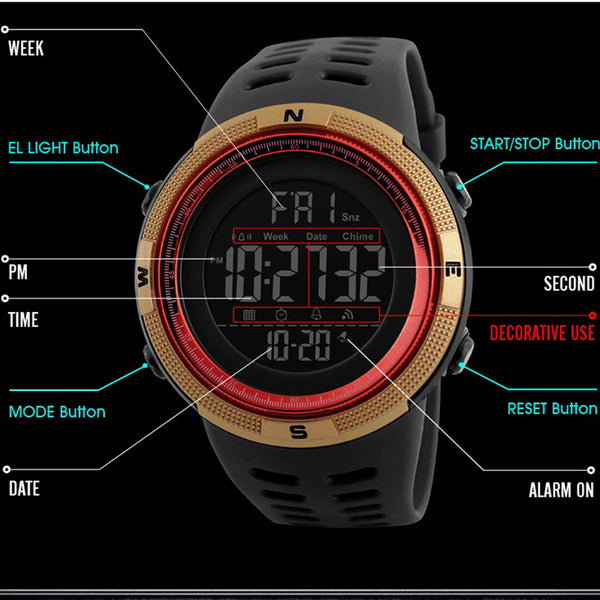 Digital LED Waterproof Watch